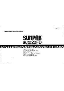 Sunpak 22 FD manual. Camera Instructions.